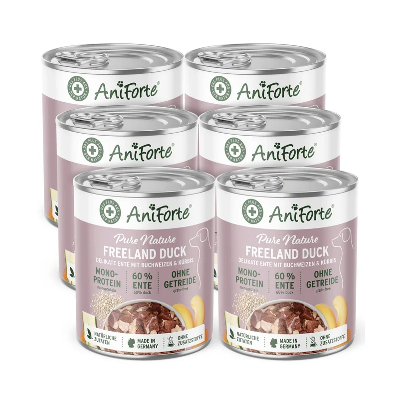 AniForte Pure Nature Freeland Duck Nassfutter – Premium Entenfleisch für sensible Hunde, 100% natürlich & hochverdaulich