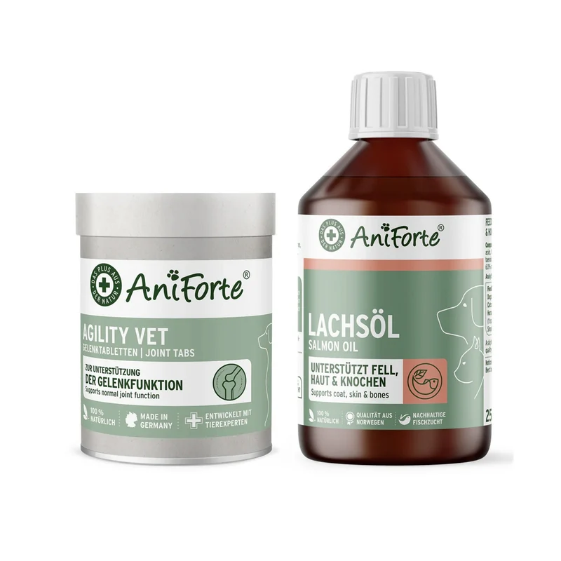 AniForte Beweglichkeit & Vitalität 2-in-1 Set – Natürliche Gelenkunterstützung & Energie für aktive Hunde