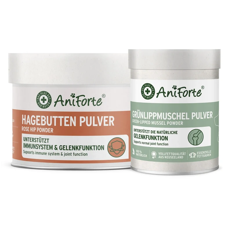 AniForte Starke Gelenke Set – Premium Gelenkpflege mit Hagebutte & Grünlippmuschel für Hunde