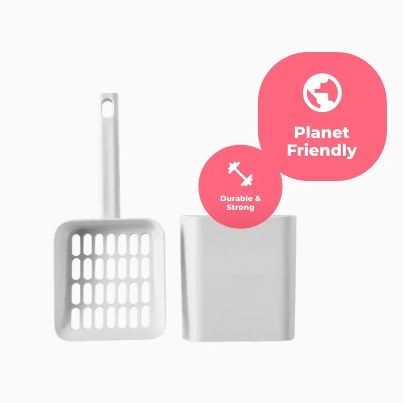 Nachhaltige Katzentoilette HOOPO® Poh | 100% recycelt | Weiß