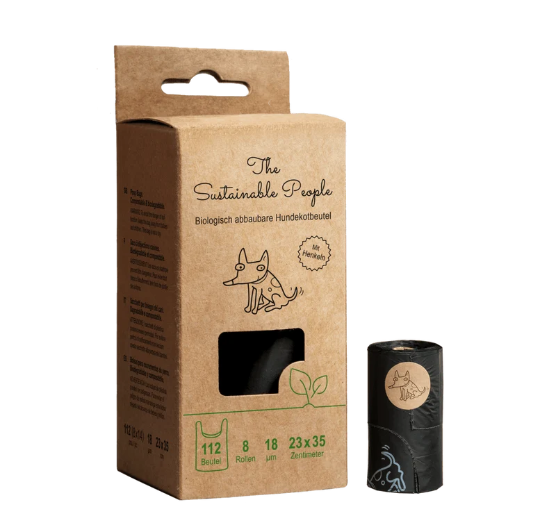 The Sustainable People Bio-Hundekotbeutel mit Henkel, 112 Stück