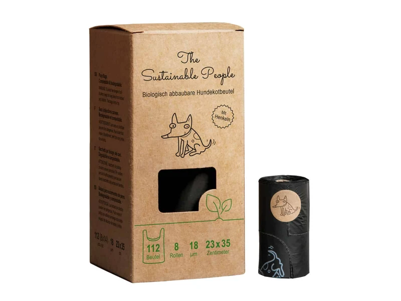 The Sustainable People Bio-Hundekotbeutel mit Henkel, 112 Stück