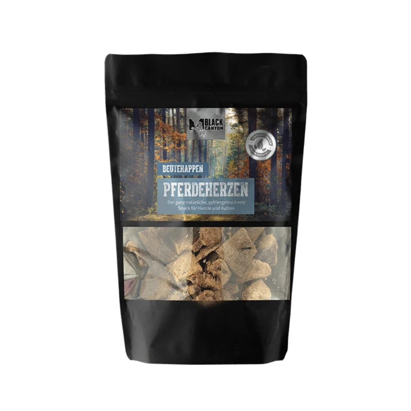 Black Canyon Beutehappen Pferdeherzen - Gefriergetrocknet, 100% Natürlich & Proteinreich für Hunde
