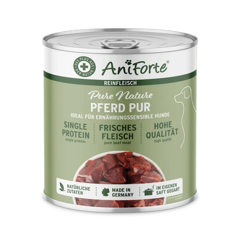 AniForte Pure Nature Pferd Pur – Premium Hunde Nassfutter, getreidefrei & naturbelassen