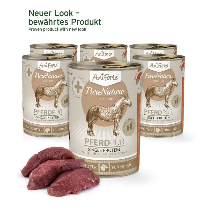 AniForte Pure Nature Pferd Pur – Premium Hunde Nassfutter, getreidefrei & naturbelassen