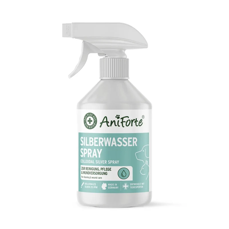 AniForte Silberwasser Spray für Hunde & Katzen – Natürliche Hautpflege bei Wunden, Juckreiz & Hautirritationen