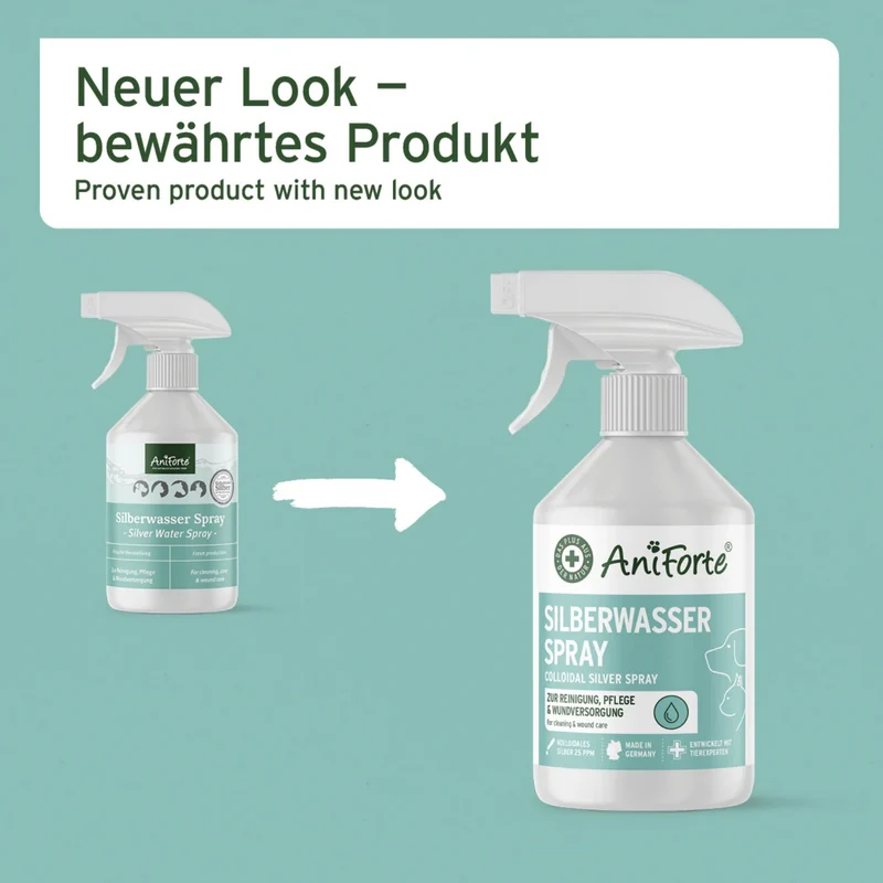 AniForte Silberwasser Spray für Hunde & Katzen – Natürliche Hautpflege bei Wunden, Juckreiz & Hautirritationen