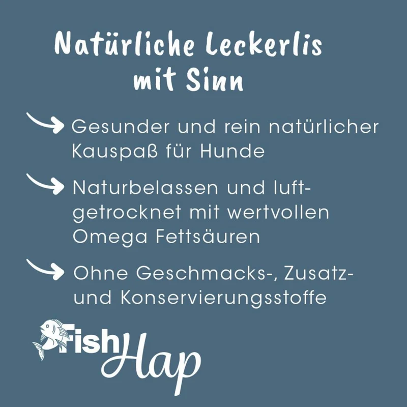 cdVet Fit-Hap FishHap Sprotten – Naturbelassener Kauspaß für Hunde & Katzen, 100% Fisch ohne Zusätze