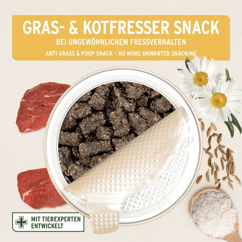 AniForte Gras- & Kotfresser Snack – Natürliche Kräutermischung gegen Kotfressen & Grasfressen bei Hunden
