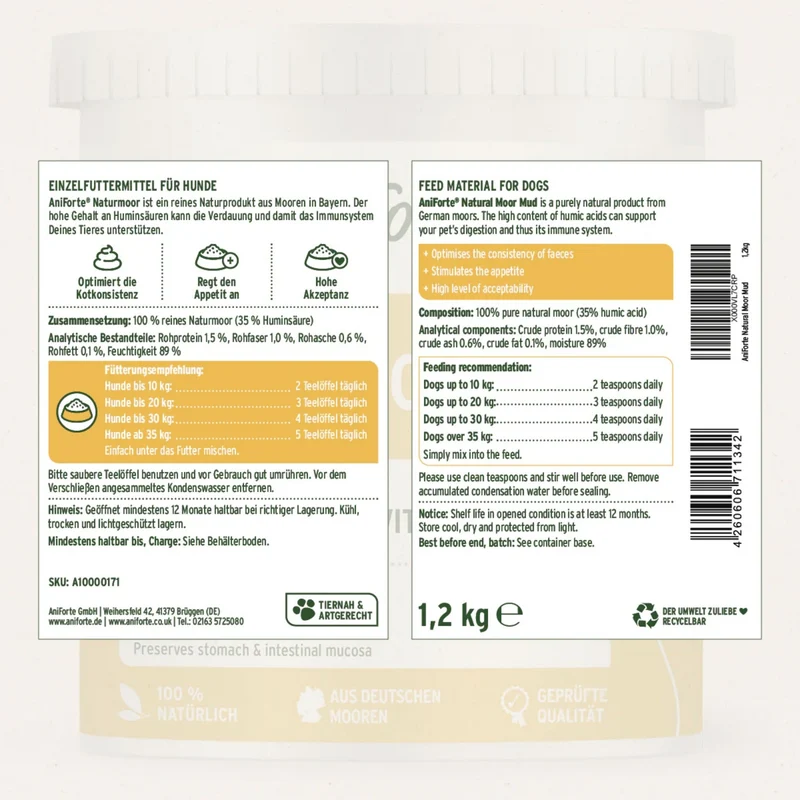 AniForte Naturmoor Fresshilfe für Hunde & Katzen – Natürlicher Appetitanreger für Verdauung, Immunsystem & Vitalität