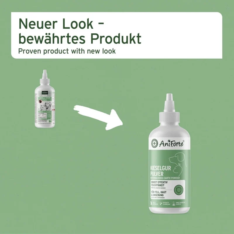 AniForte Kieselgur Pulver – Natürliche Hygiene gegen Ungeziefer für Hunde & Katzen