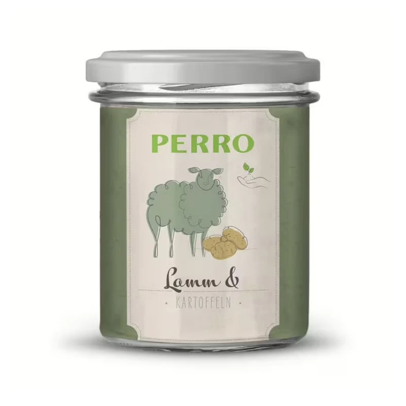 Perro Genießer Glas Lamm & Kartoffel – Getreidefreies Premium Nassfutter für Hunde mit empfindlichem Magen