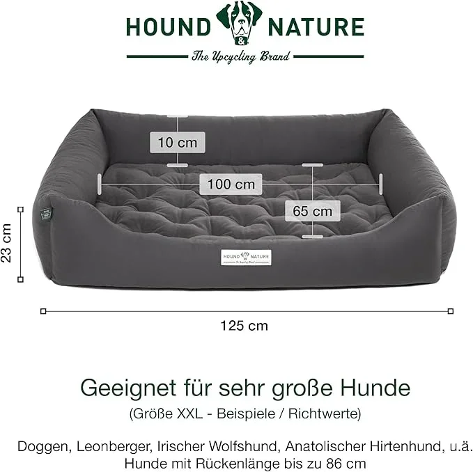 Orthopädisches Hundebett Zürich von HOUND&NATURE | Fleece-Seite | Recycelte Materialien | Oeko-Tex® Standard | Grau