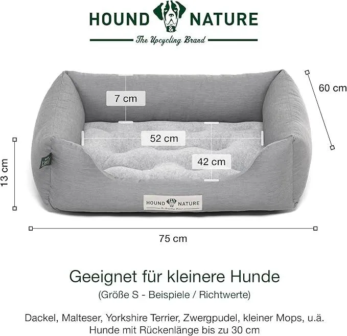 Orthopädisches Hundebett Zürich von HOUND&NATURE | Fleece-Seite | Recycelte Materialien | Oeko-Tex® Standard | Hellgrau