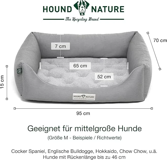 Orthopädisches Hundebett Zürich von HOUND&NATURE | Fleece-Seite | Recycelte Materialien | Oeko-Tex® Standard | Hellgrau