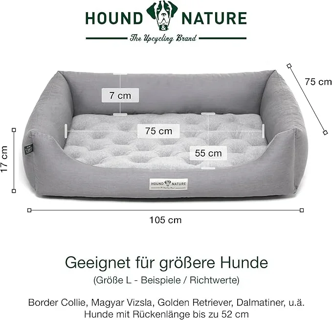 Orthopädisches Hundebett Zürich von HOUND&NATURE | Fleece-Seite | Recycelte Materialien | Oeko-Tex® Standard | Hellgrau