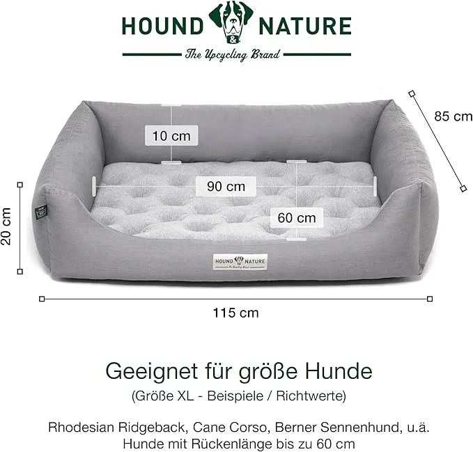 Orthopädisches Hundebett Zürich von HOUND&NATURE | Fleece-Seite | Recycelte Materialien | Oeko-Tex® Standard | Hellgrau