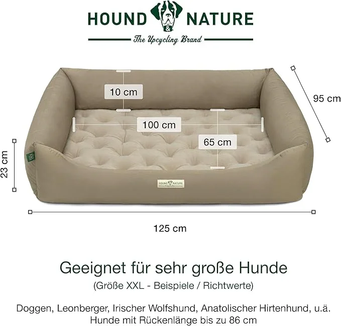 Orthopädisches Hundebett Zürich von HOUND&NATURE | Fleece-Seite | Recycelte Materialien | Oeko-Tex® Standard | Taupe