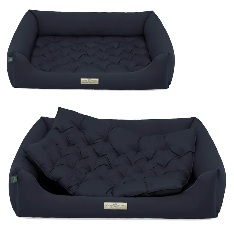 Orthopädisches Hundebett Zermatt von HOUND&NATURE | Recycelte Materialien | Oeko-Tex® Standard | Blau