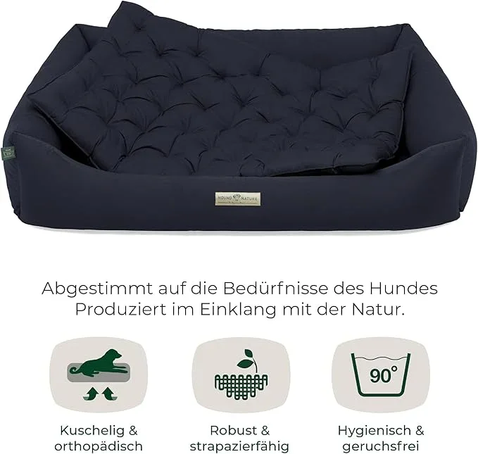 Orthopädisches Hundebett Zermatt von HOUND&NATURE | Recycelte Materialien | Oeko-Tex® Standard | Blau