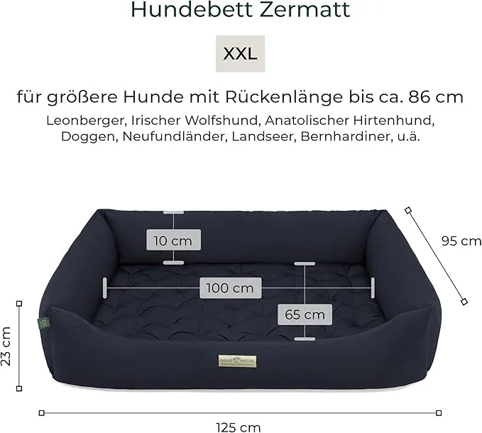 Orthopädisches Hundebett Zermatt von HOUND&NATURE | Recycelte Materialien | Oeko-Tex® Standard | Blau