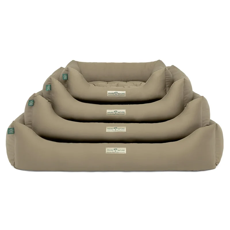Orthopädisches Hundebett Zermatt von HOUND&NATURE | Recycelte Materialien | Oeko-Tex® Standard | Taupe