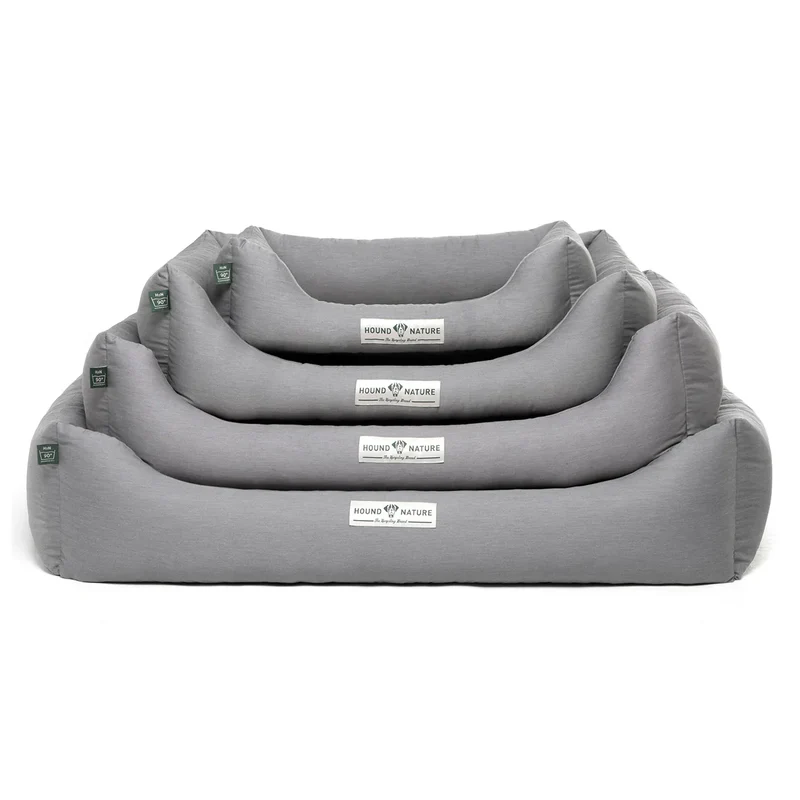 Orthopädisches Hundebett Zermatt von HOUND&NATURE | Recycelte Materialien | Oeko-Tex® Standard | Hellgrau