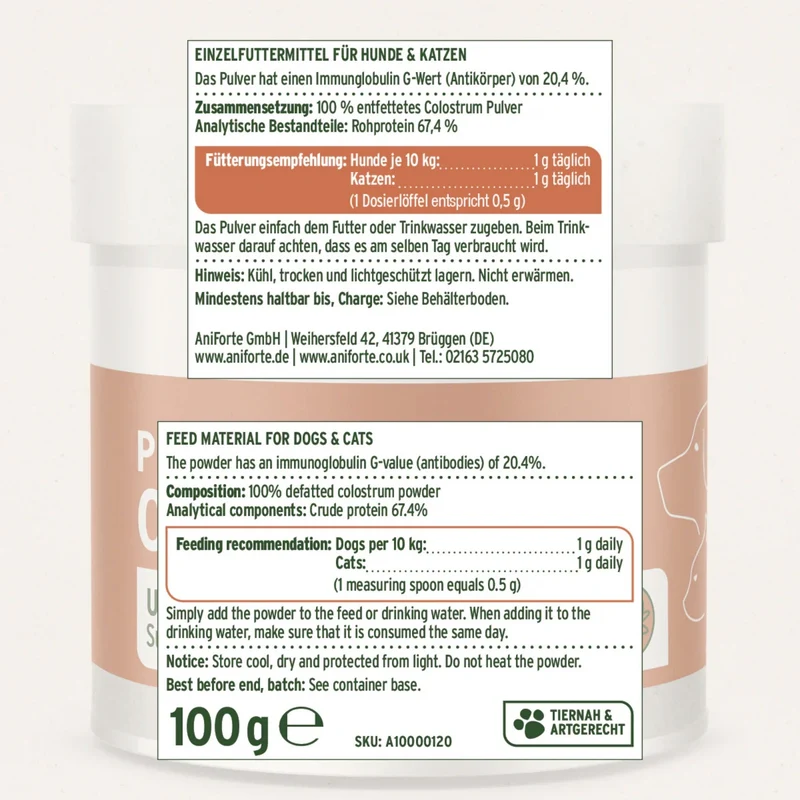 AniForte Premium Colostrum – Natürliche Immunstärkung & Darmgesundheit für Hunde
