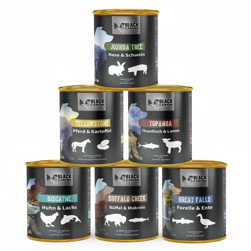 Black Canyon Perfect Match Nassfutter Bundle – Getreidefreies Premium Hundefutter für ausgewogene Ernährung, natürliche Zutaten & höchste Akzeptanz