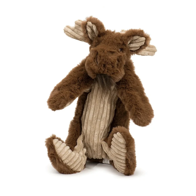 HuggleHounds X-Brace Maple Moose – Extra robustes Hundespielzeug mit Quietscher & Knisterpapier für starke Kauer