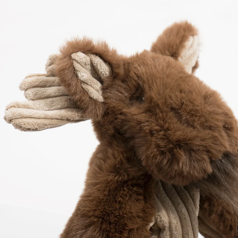 HuggleHounds X-Brace Maple Moose – Extra robustes Hundespielzeug mit Quietscher & Knisterpapier für starke Kauer