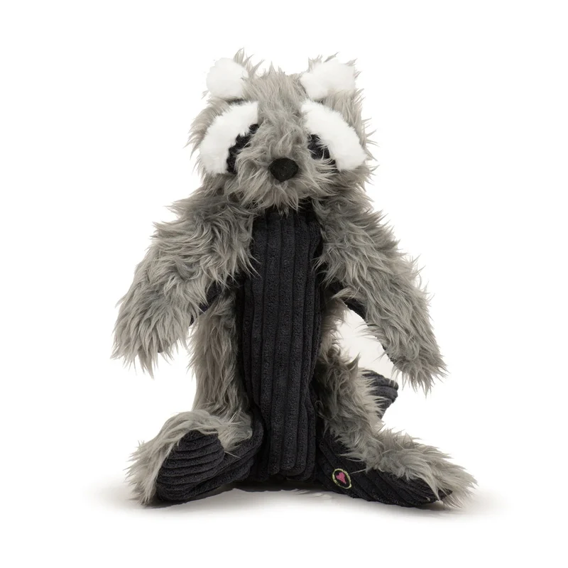 HuggleHounds X-Brace Redwood Raccoon – Nahezu unzerstörbares Hundespielzeug mit verstärkter X-Naht für Power-Kauer und intensive Spielfreude