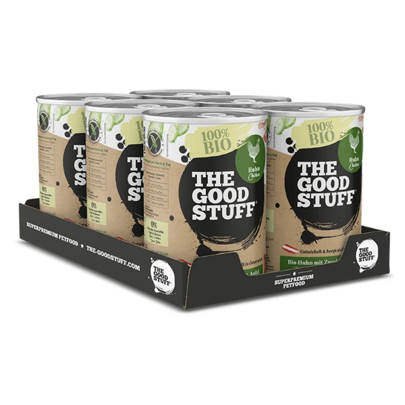 The Goodstuff Premium Bio-Hundefutter mit 70% Bio-Huhn – mit Zucchini & Apfel für Hunde