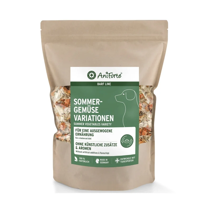 AniForte BARF LINE Sommergemüse Variationen – Getreidefreie Gemüseflocken für natürliche BARF-Ernährung