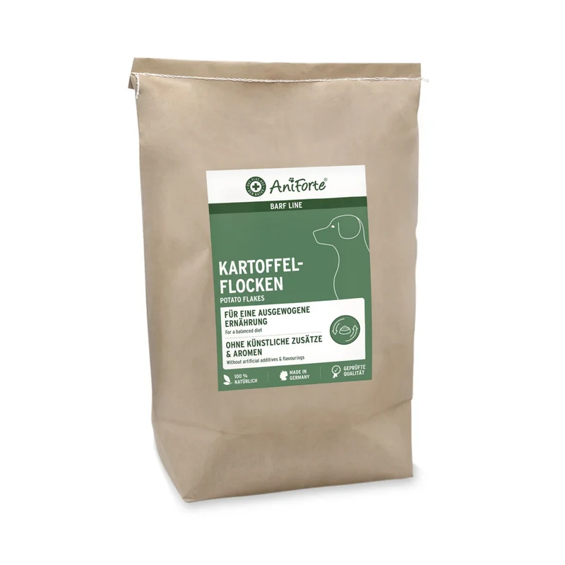 AniForte Kartoffelflocken für Hunde – Getreidefreie BARF-Ergänzung, Proteinreich & Glutenfrei, Natürliche Ballaststoffe
