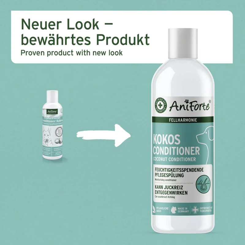 AniForte Kokos Conditioner für Hunde – Natürliche Fellpflege gegen Verfilzungen & Knoten für weiches, glänzendes Fell