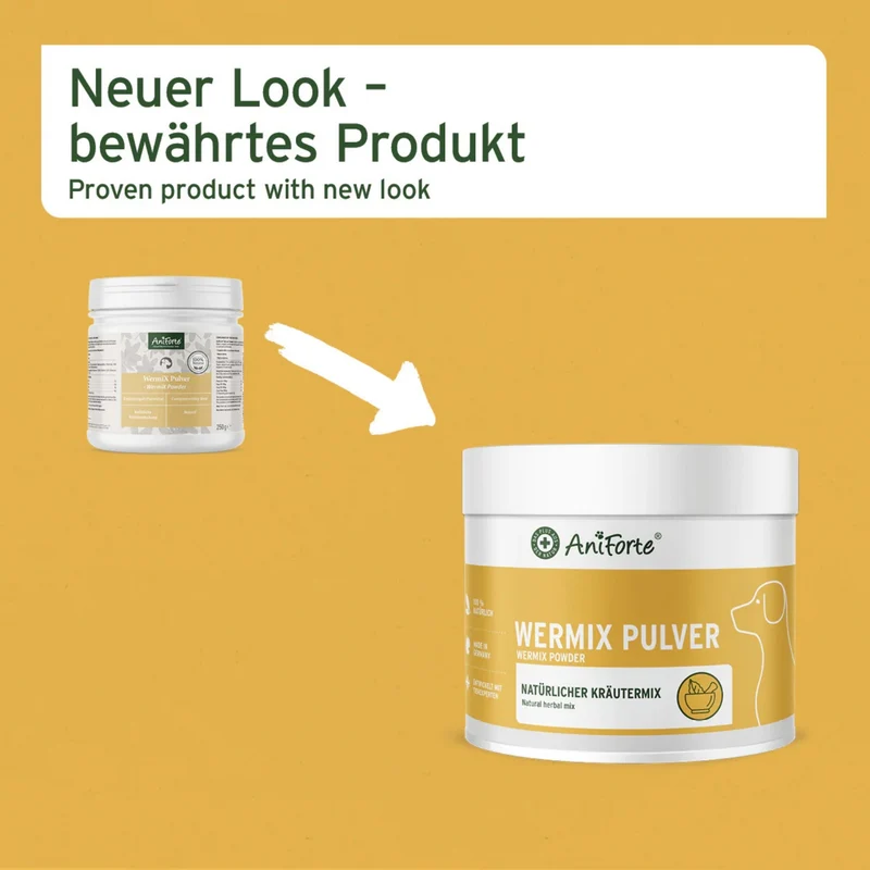 AniForte WermiX Pulver für Hunde – Natürliches Kräuterpulver zur Unterstützung nach Wurmkur – Mit Thymian, Beifuß, Wermut & Salbei für eine schnelle Erholung
