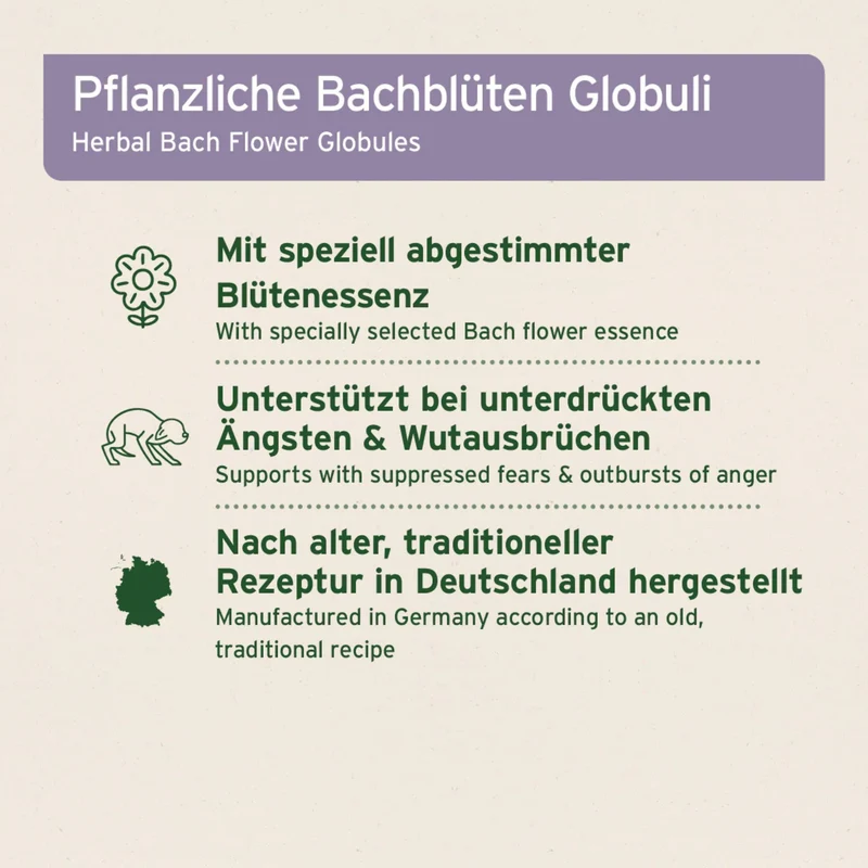 AniForte Bachblüten Cherry Plum Gelassenheit-Globuli für Hunde – Natürliche Beruhigung bei Stress, Angst & Nervosität