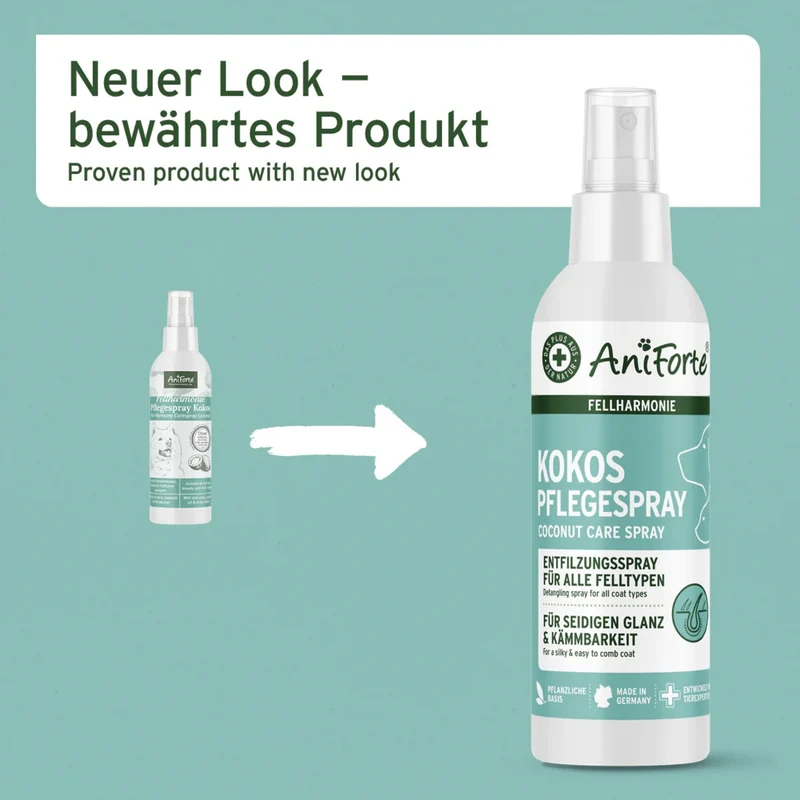 AniForte Kokos Pflegespray für Hunde – Natürliche Fellpflege ohne Ausspülen für wundervoll glänzendes Fell & gesunde Haut