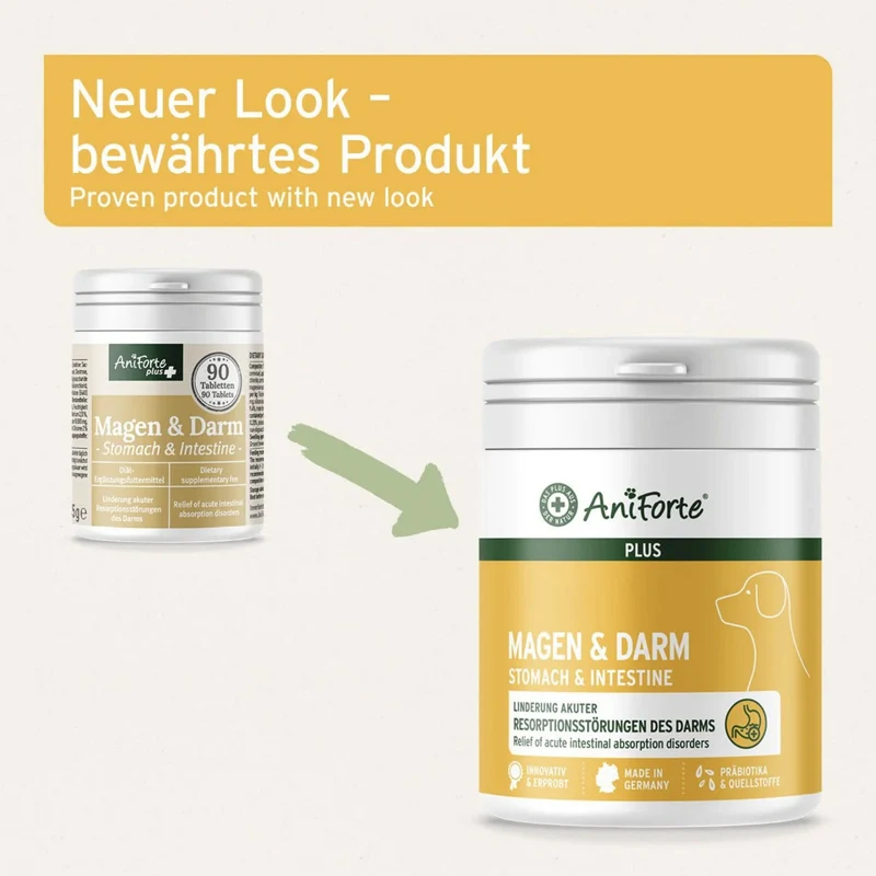 AniForte PLUS Magen & Darm Tabletten für Hunde – Natürliche Unterstützung bei Verdauungsproblemen, Durchfall & Blähungen – Expertenformel zur Stärkung der Darmflora