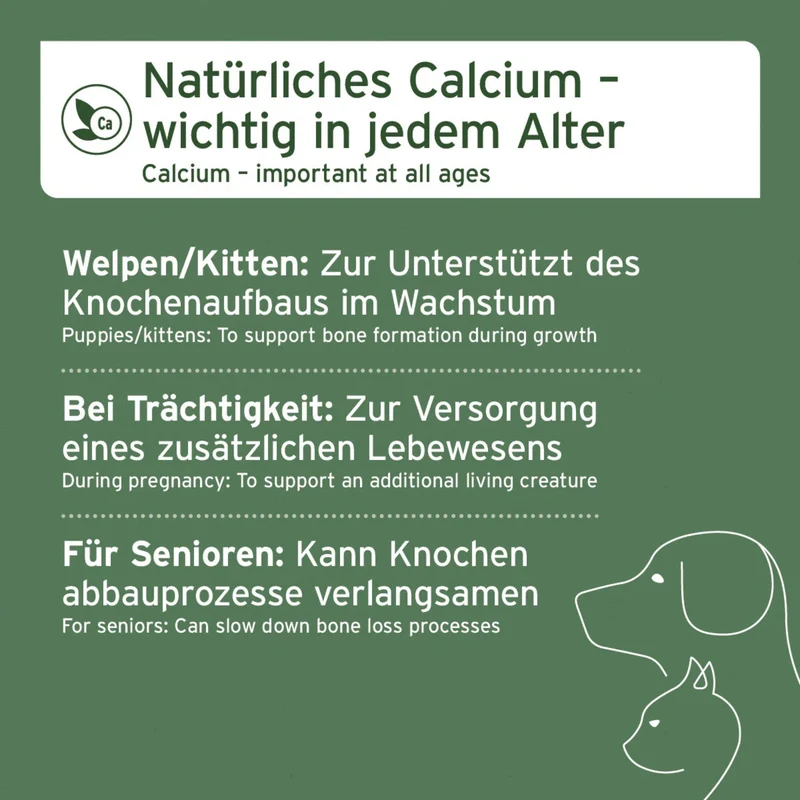 AniForte Gemahlene Eierschalen für Hunde & Katzen - Natürliches Calcium für starke Knochen & Zähne, Premium Nahrungsergänzung beim BARFen