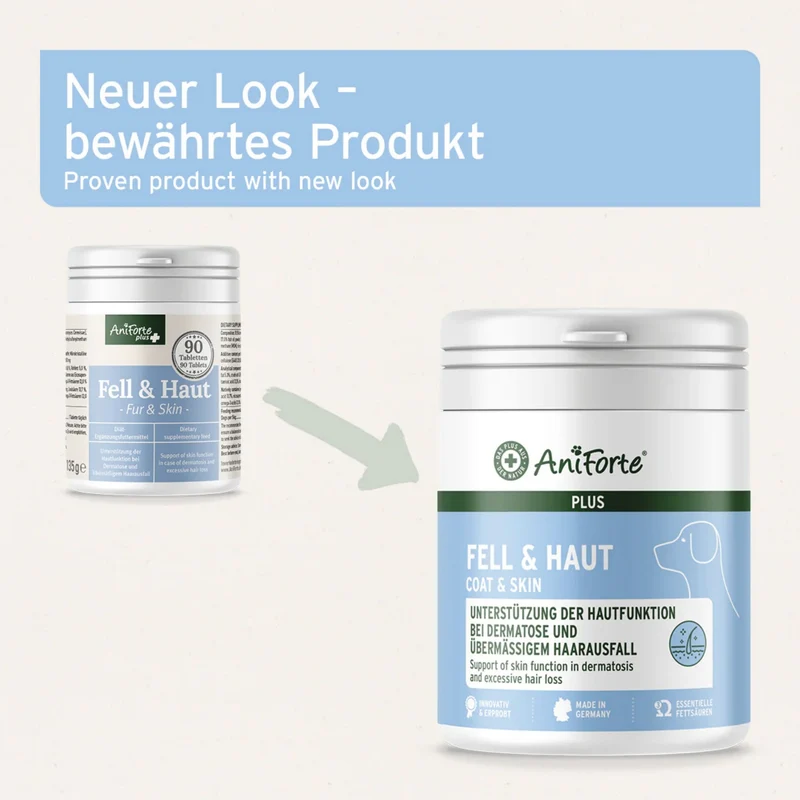 AniForte PLUS Fell & Haut Tabletten für Hunde – Natürliche Unterstützung für glänzendes Fell, gesunde Haut und weniger Juckreiz