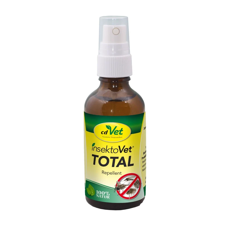cdVet insektoVet Total – Natürlicher Insektenschutz gegen Flöhe, Zecken, Mücken & Bremsen für Hunde und Katzen | 100% pflanzliches Duftölspray