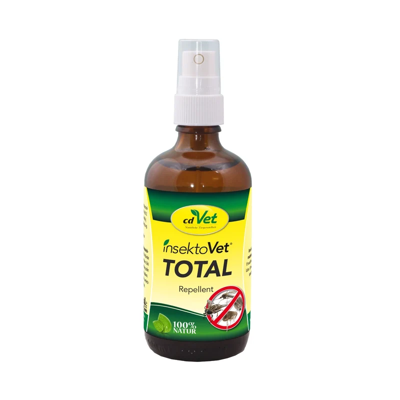 cdVet insektoVet Total – Natürlicher Insektenschutz gegen Flöhe, Zecken, Mücken & Bremsen für Hunde und Katzen | 100% pflanzliches Duftölspray