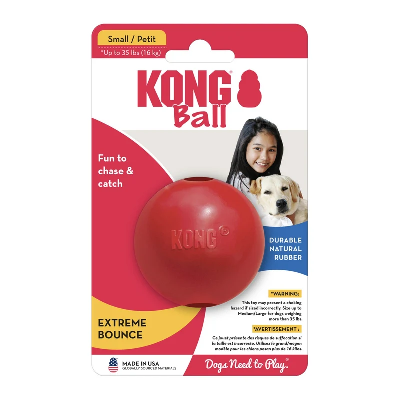 KONG Ball – Unzerstörbares Premium-Hundespielzeug aus Naturkautschuk für starke Kauer, Apportieren & mentale Auslastung