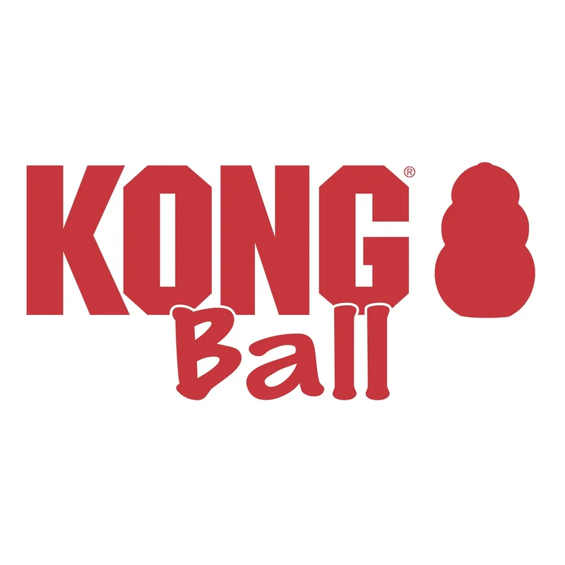 KONG Ball mit Seil – Robustes Hundespielzeug aus Naturkautschuk für Apportieren, Zerren & Kauen