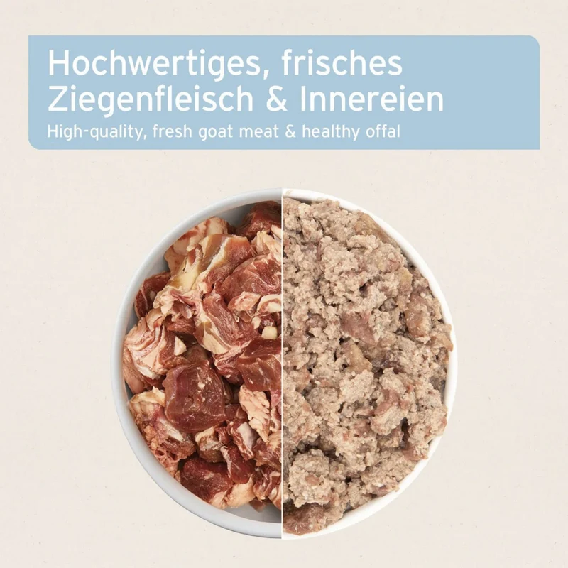AniForte Pure Nature Ziege Pur – Super-Premium Hunde Nassfutter mit 100% Ziegenfleisch, getreidefrei & glutenfrei für empfindliche Hunde, Single-Protein Monoprotein, Made in Germany