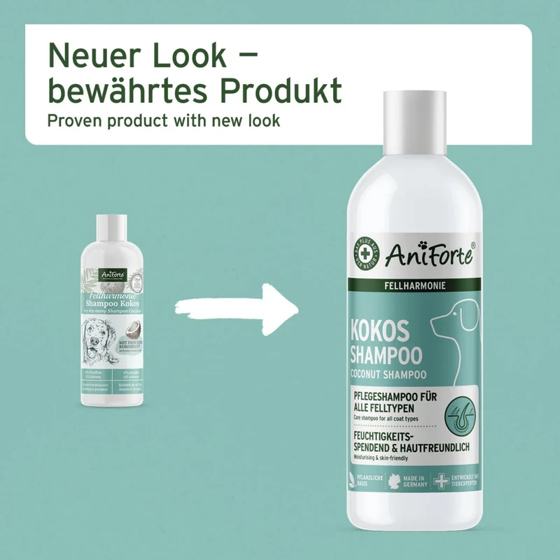 AniForte Kokos Shampoo für Hunde – Sanfte Fellpflege mit natürlicher Kokosnuss für glänzendes, gesundes Fell bei jeder Rasse