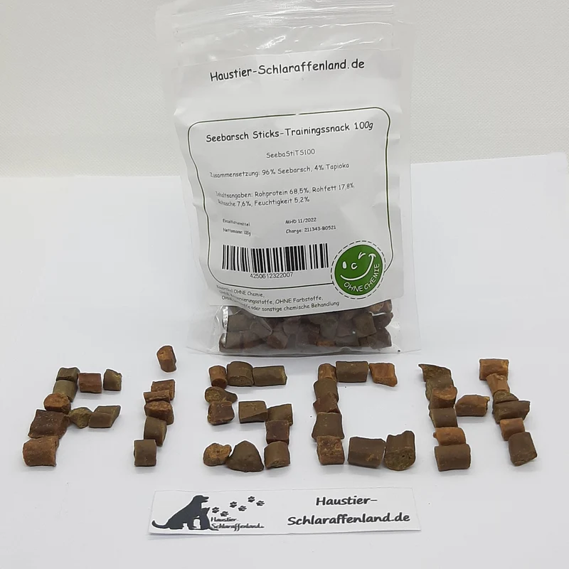 Seebarsch-Sticks-Trainingssnack