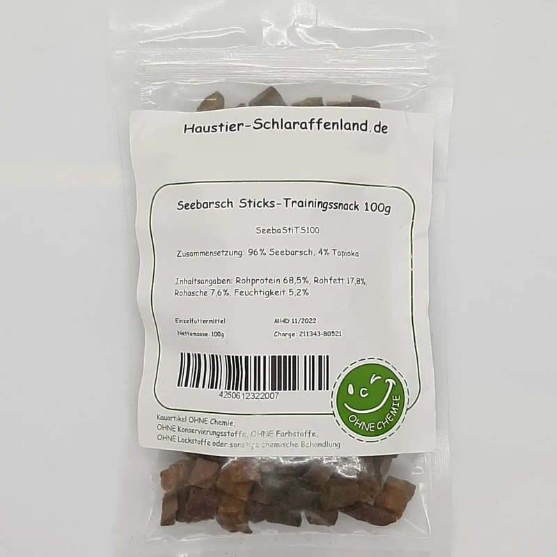 Seebarsch-Sticks-Trainingssnack
